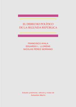 El Derecho Político De La Segunda República