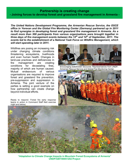 Partnership Is Creating Change - Joining Forces to Develop Forest and Grassland Fire Management in Armenia