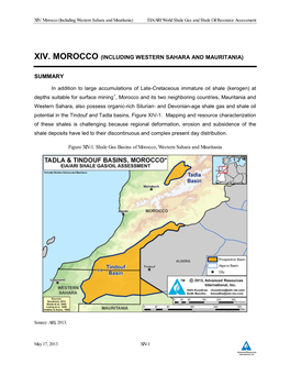 XIV. Morocco (Including Western Sahara and Mauritania) EIA/ARI World Shale Gas and Shale Oil Resource Assessment