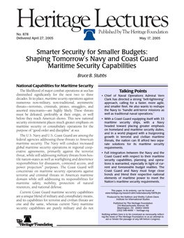 Shaping Tomorrow's Navy and Coast Guard Maritime Security Capabilities