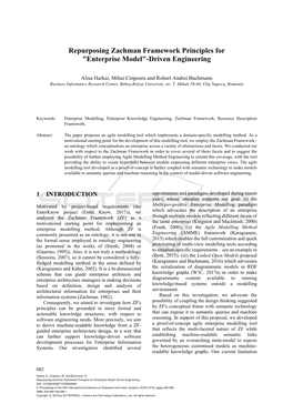 Repurposing Zachman Framework Principles for 