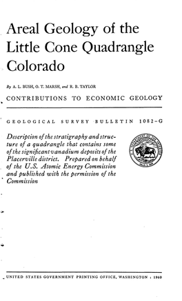 Areal Geology of the Little Cone Quadrangle Colorado