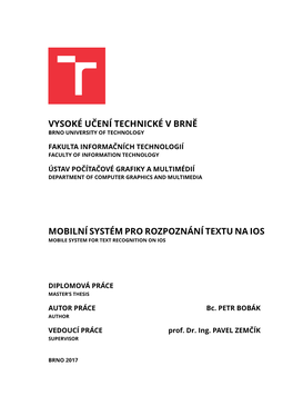 Vysoké Učení Technické V Brně Brno University of Technology