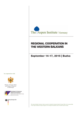 Regional Cooperation in the Western Balkans