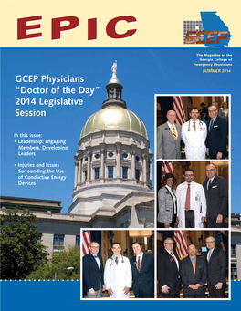 GCEP Physicians “Doctor of the Day” 2014 Legislative Session
