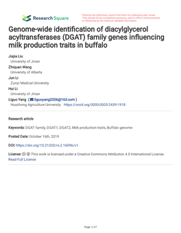 Family Genes Influencing Milk Production Traits