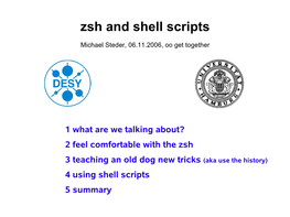 Zsh and Shell Scripts