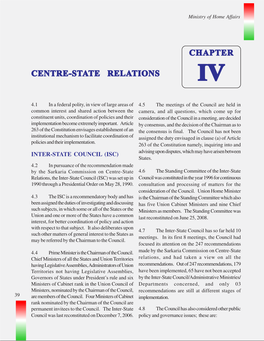 Centre-State Relations Iviv