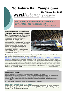 Yorkshire Rail Campaigner