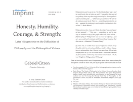 Honesty, Humility, Courage, & Strength