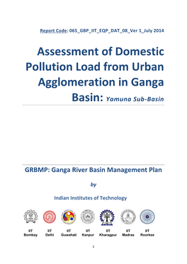 Assessment of Domestic Pollution Load from Urban Agglomeration in Ganga Basin: Yamuna Sub-Basin