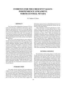 Evidence for the Crescent Valley- Independence Lineament, North-Central Nevada