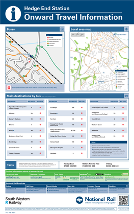 Hedge End Station I Onward Travel Information Buses Local Area Map