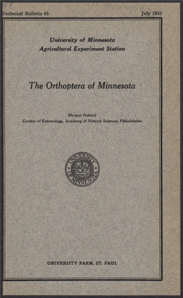 The Orthoptera of Minnesota