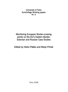 Monitoring European Border-Crossing Points on the EU's Eastern