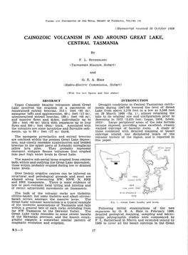 Cainozoic Volcanism in and Around Great Lake, Central Tasmania