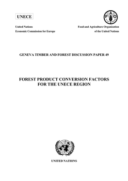 Forest Product Conversion Factors for the Unece Region