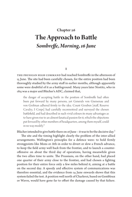 Chapter 26 the Approach to Battle: Sombreffe, Morning, 16 June