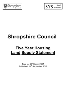 Five-Year-Supply-Statement-2017.Pdf