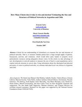 How Many Clients Does It Take to Win and Election? Estimating the Size and Structure of Political Networks in Argentina and Chile