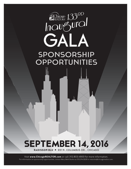 Inaugurai GALA GALA SPONSORSHIP OPPORTUNITIES