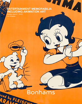 Entertainment Memorabilia Including Animation Art Sunday March 1, 2015 Los Angeles