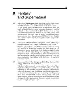 8 Fantasy and Supernatural
