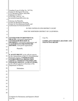 Complaint for Declaratory and Injunctive Relief Case No. 1 1 2 3 4 5 6 7 8 9 10 11 12 13 14 15 16 17 18 19 20 21 22 23 24 25 2