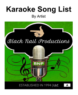 Karaoke Song List by Artist