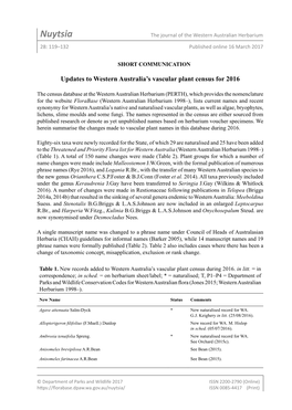 Nuytsia the Journal of the Western Australian Herbarium 28: 119–132 Published Online 16 March 2017