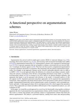 A Functional Perspective on Argumentation Schemes