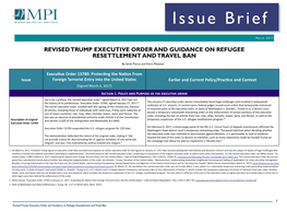 Revised Trump Executive Order and Guidance on Refugee Resettlement and Travel Ban