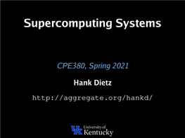Supercomputing Systems