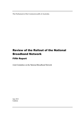 Review of the Rollout of the National Broadband Network Fifth Report