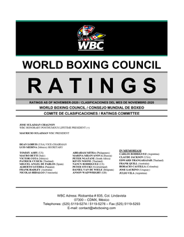 World Boxing Council R a T I N G S