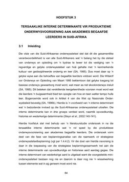 Hoofstuk 3 Tersaaklike Interne Determinante Vir