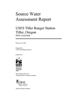 Source Water Assessment Report