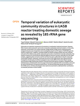 Temporal Variation of Eukaryotic Community Structures in UASB