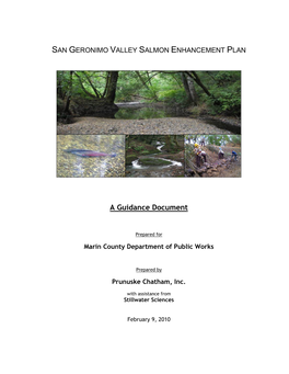 San Geronimo Valley Salmon Enhancement Plan