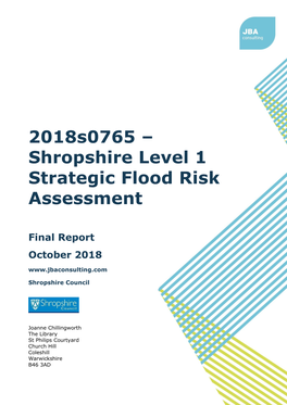 2018S0765 – Shropshire Level 1 Strategic Flood Risk Assessment