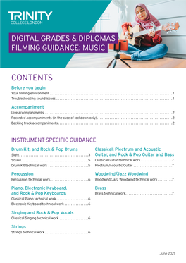 Digital Grades & Diplomas Filming Guidance: Music