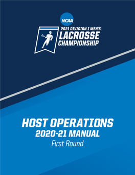 2020-21 MANUAL First Round 2020 Division I Men's Lacrosse