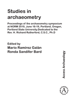 Studies in Archaeometry