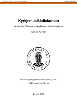 Kyrkjemusikkdiskursen