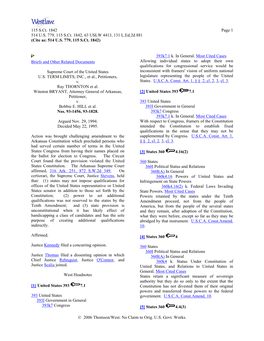 U.S. Term Limits, Inc. V Thornton: 514 U.S. 779, 115 S.Ct. 1842