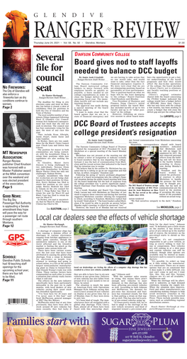 Glendive Ranger-Review Thursday, June 24, 2021฀•฀Page 2Glendive