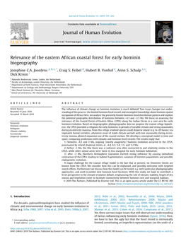 Relevance of the Eastern African Coastal Forest for Early Hominin Biogeography