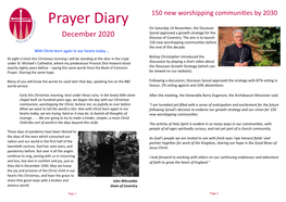Prayer Diary on Saturday 14 November, the Diocesan Synod Approved a Growth Strategy for the December 2020 Diocese of Coventry