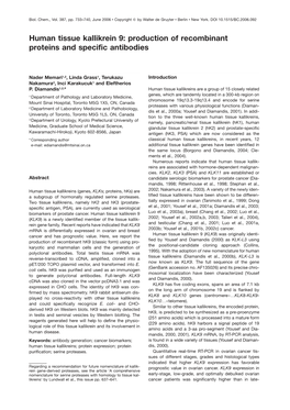 Human Tissue Kallikrein 9: Production of Recombinant Proteins and Specific Antibodies