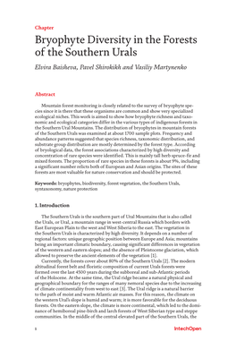 Bryophyte Diversity in the Forests of the Southern Urals Elvira Baisheva, Pavel Shirokikh and Vasiliy Martynenko